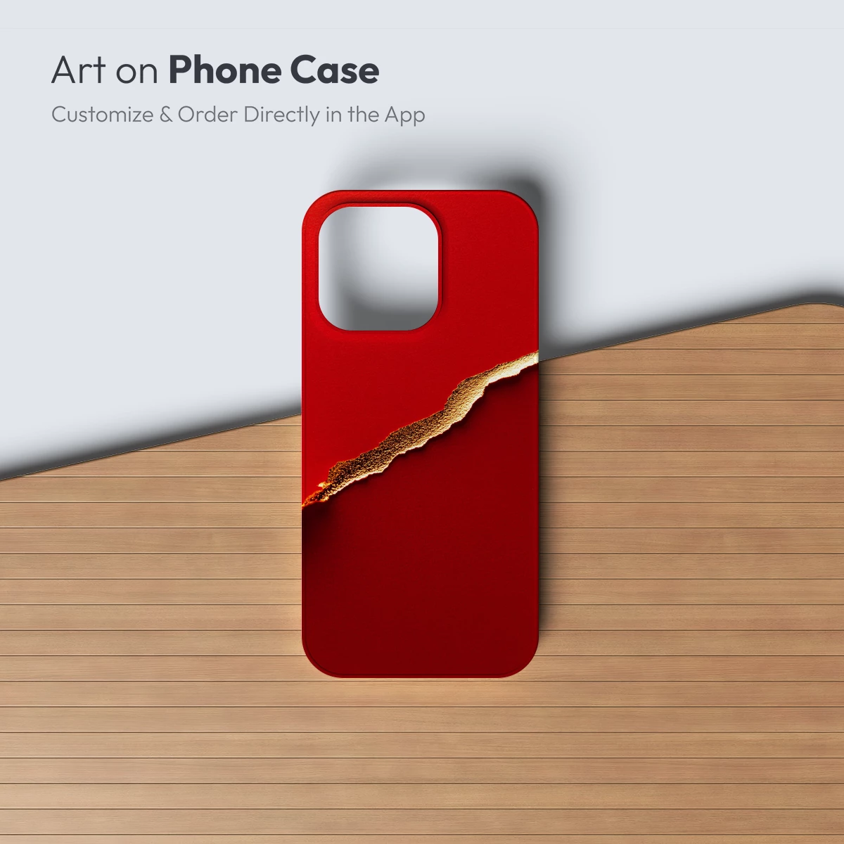 Crimson Canvas with Golden Rift - Image 3