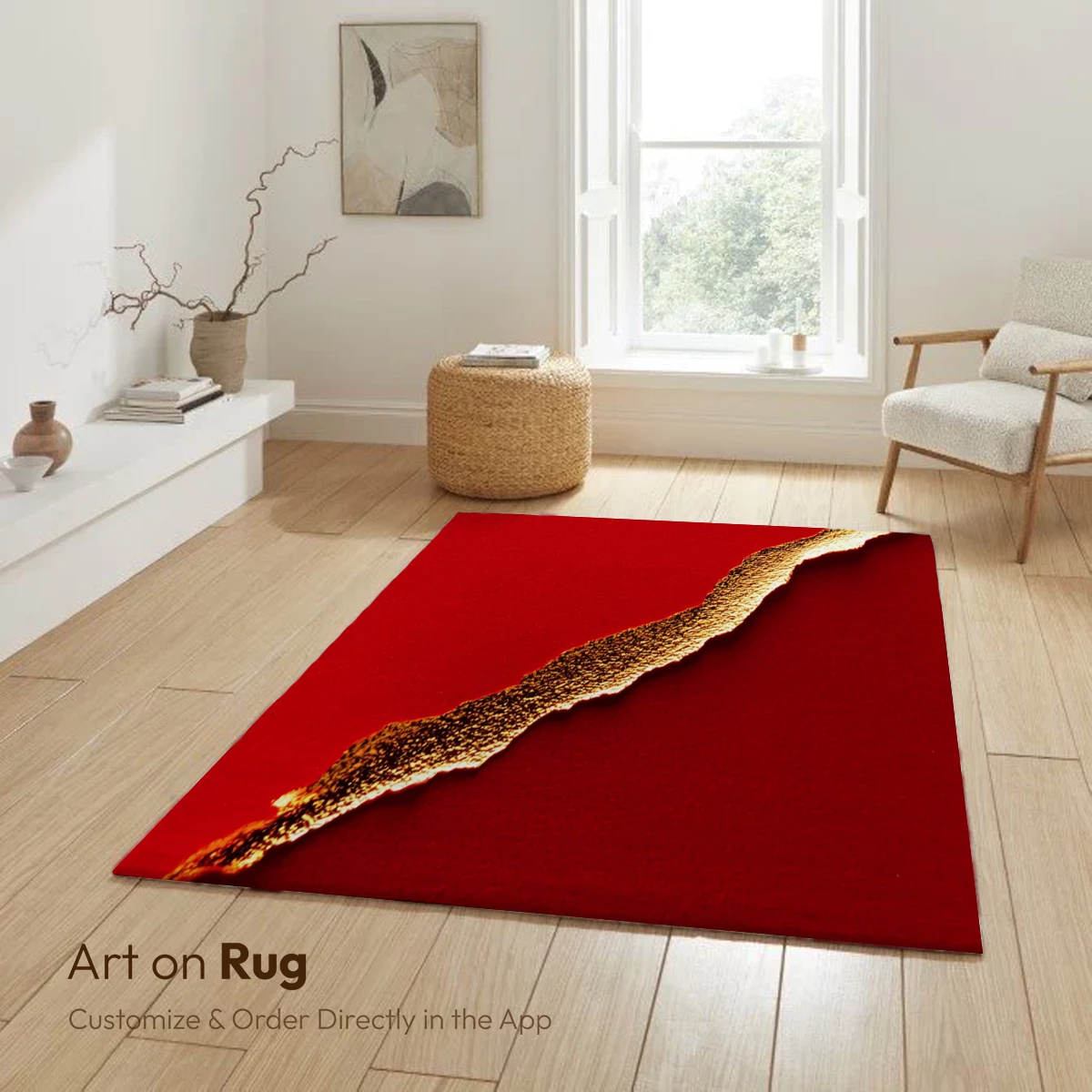 Crimson Canvas with Golden Rift - Image 6