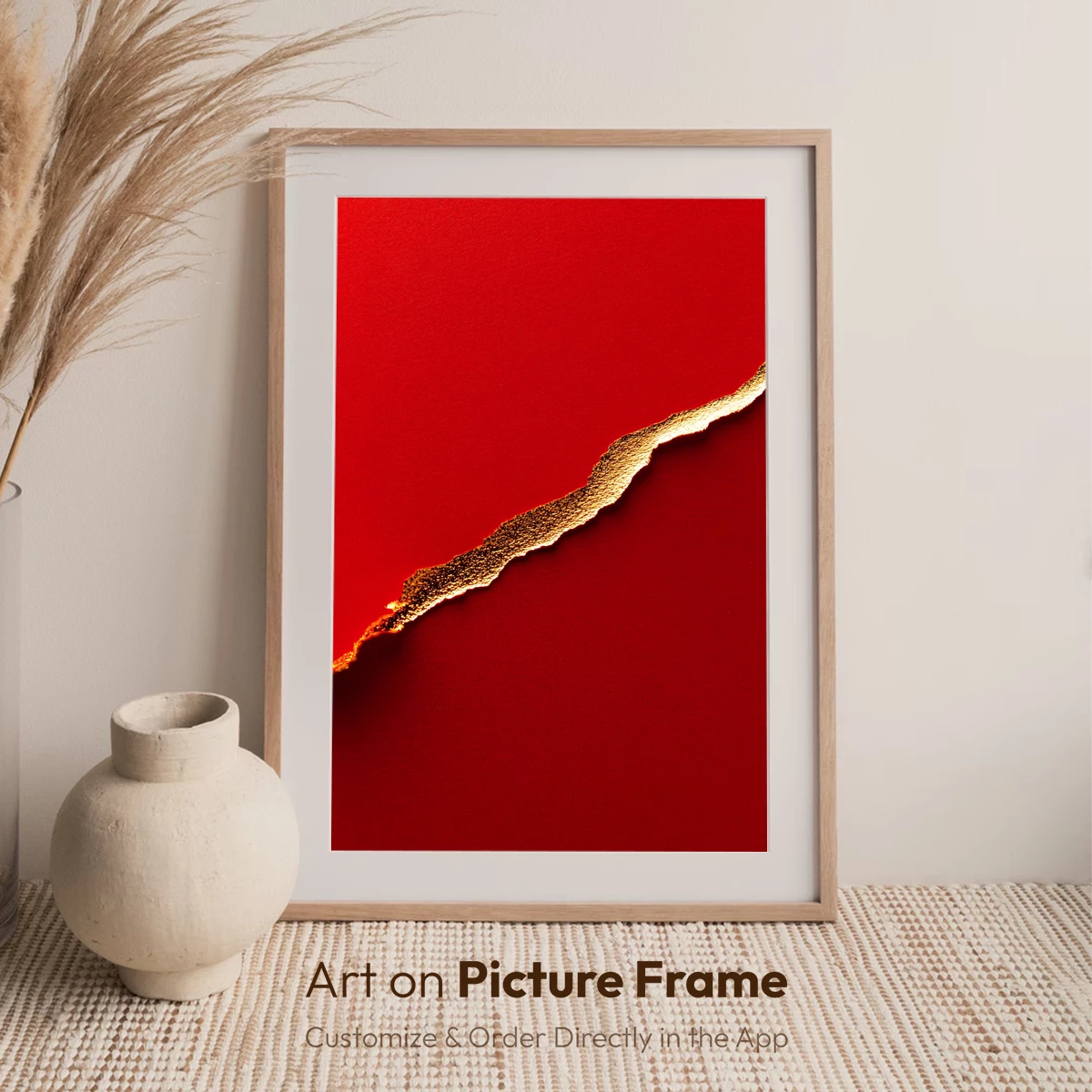 Crimson Canvas with Golden Rift - Image 7