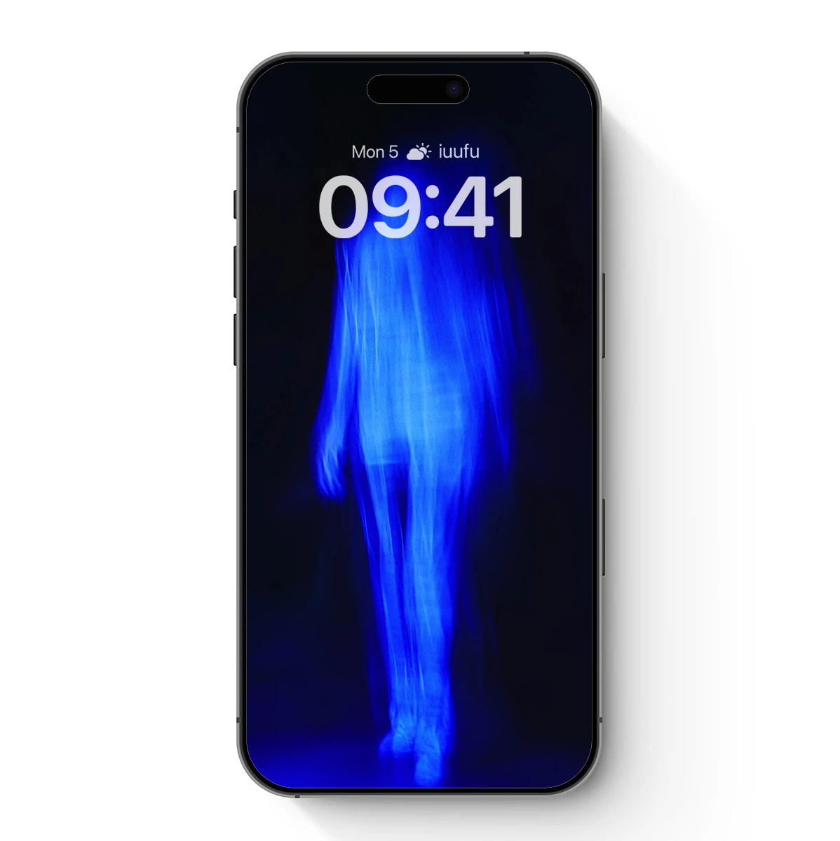 Ethereal Blue Silhouette: Ghostly Presence