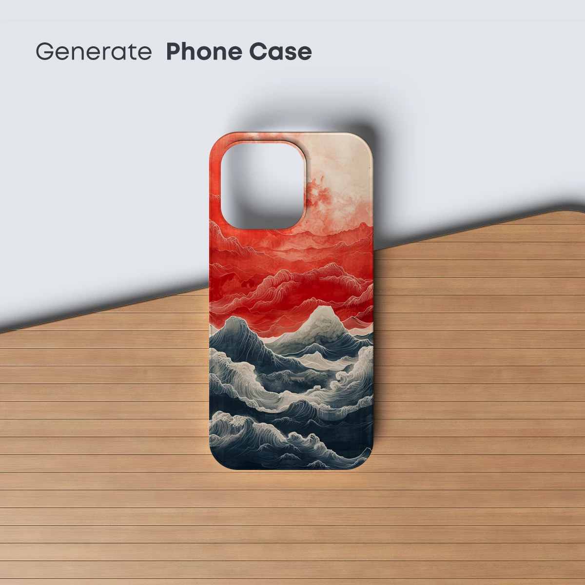 Crimson Waves: Hokusai's Modern Odyssey - Image 3