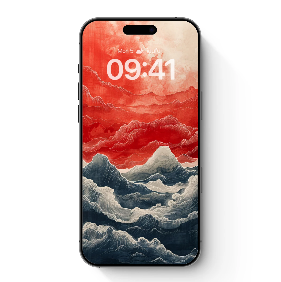 Crimson Waves: Hokusai's Modern Odyssey