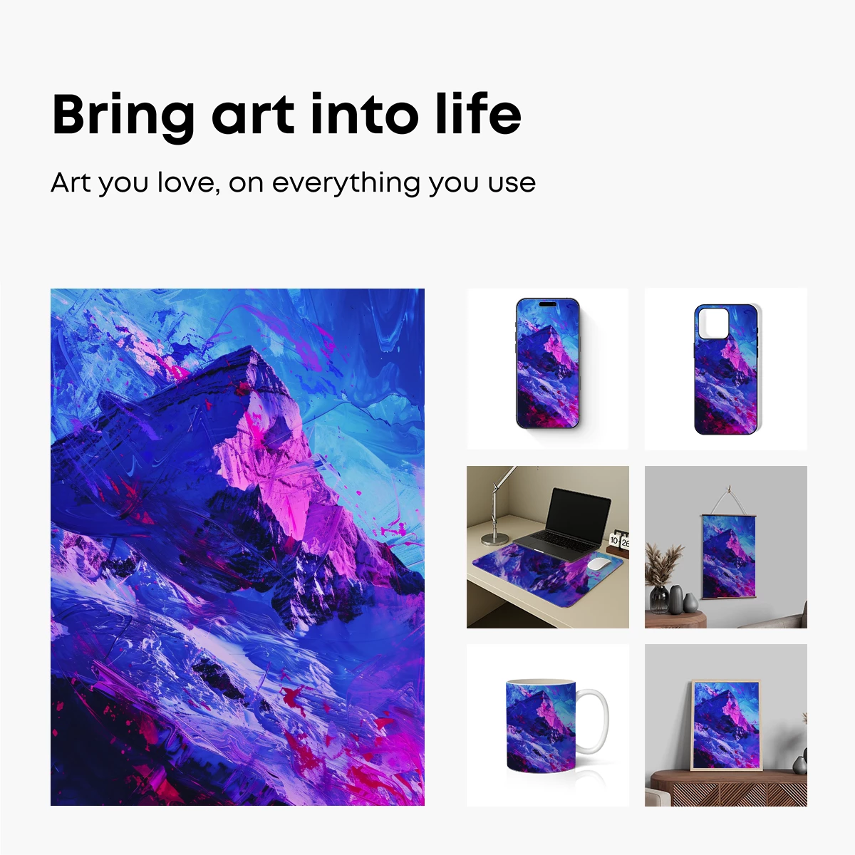 Neon Peaks: Futuristic Mountain Art - Image 2