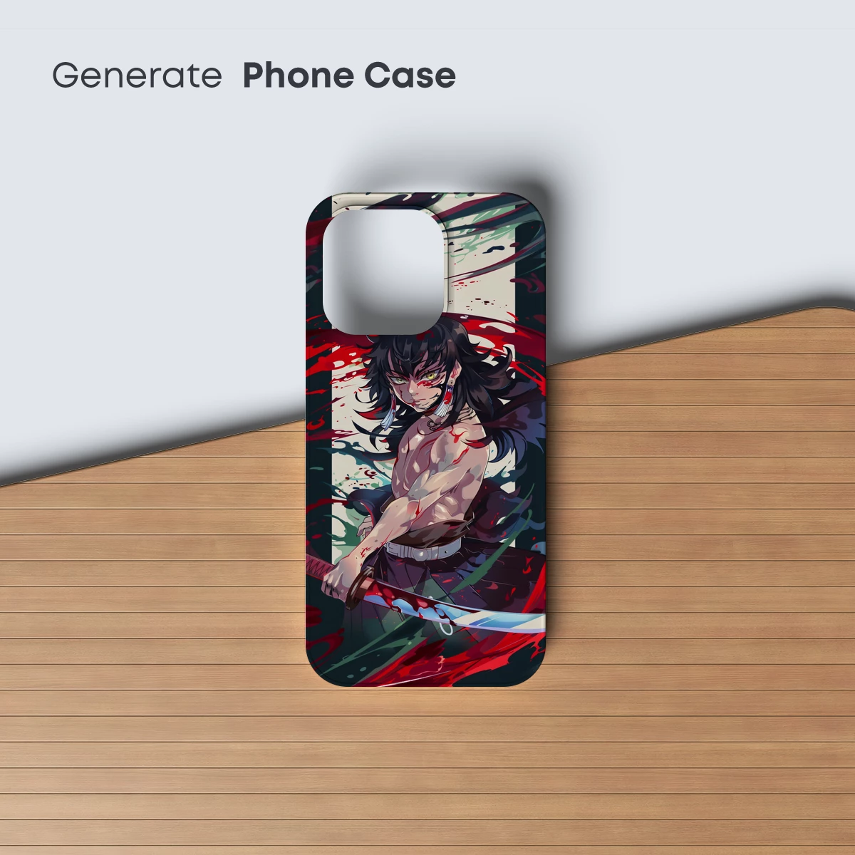 Bloody Samurai: Anime Warrior with Intense Gaze - Image 3