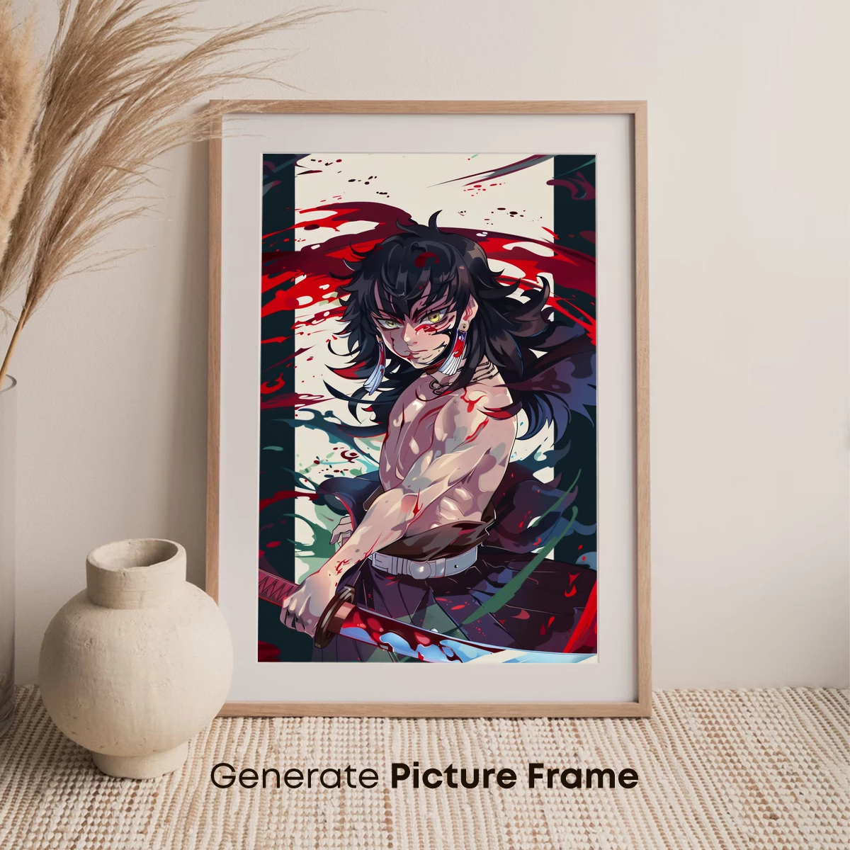 Bloody Samurai: Anime Warrior with Intense Gaze - Image 7