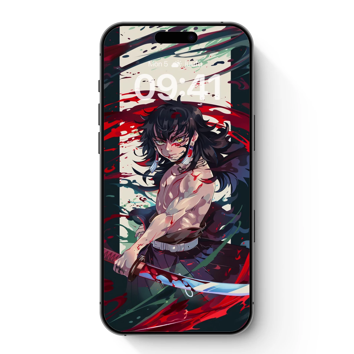 Bloody Samurai: Anime Warrior with Intense Gaze