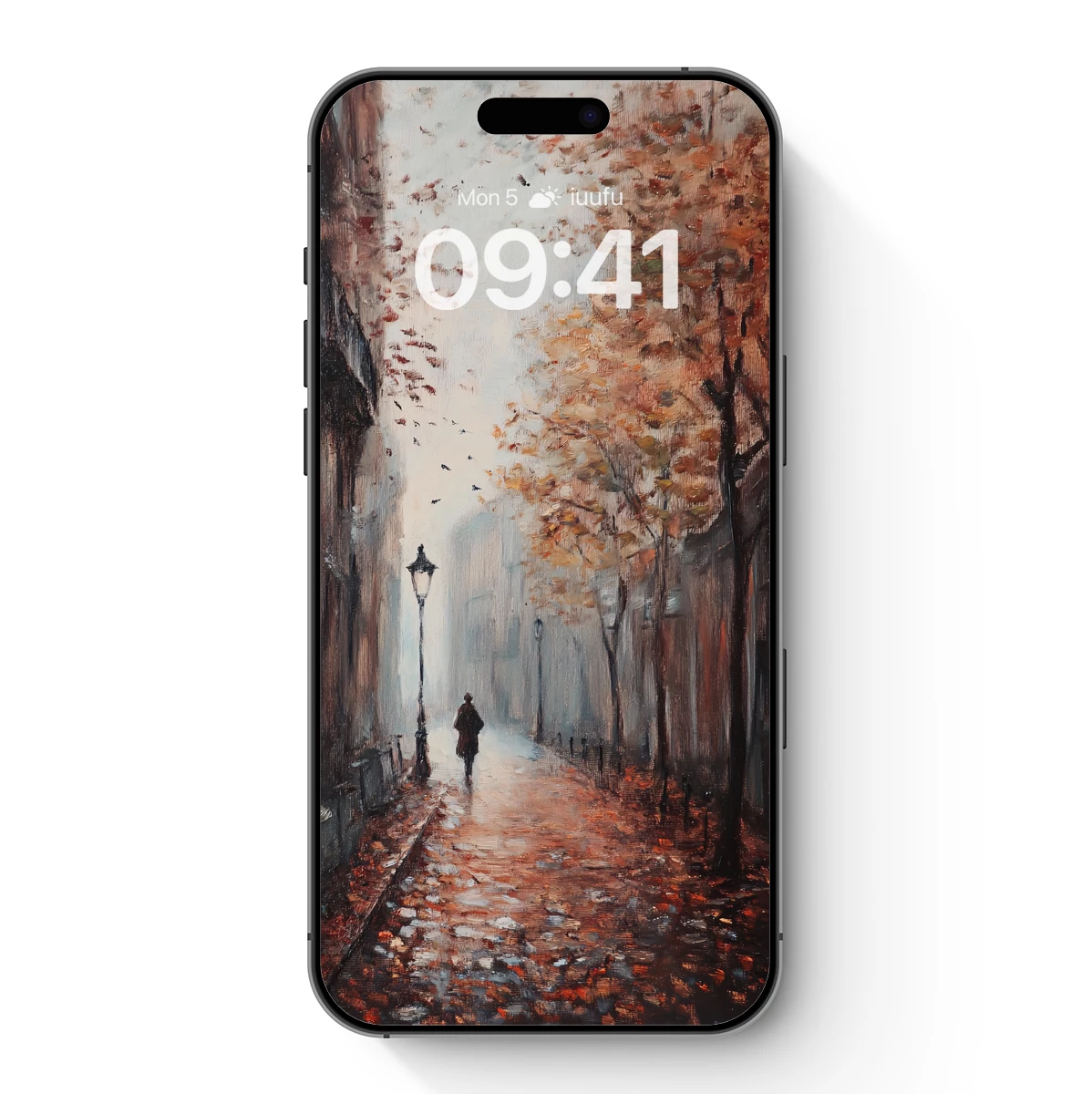 Autumnal Solitude: A Misty Street Scene