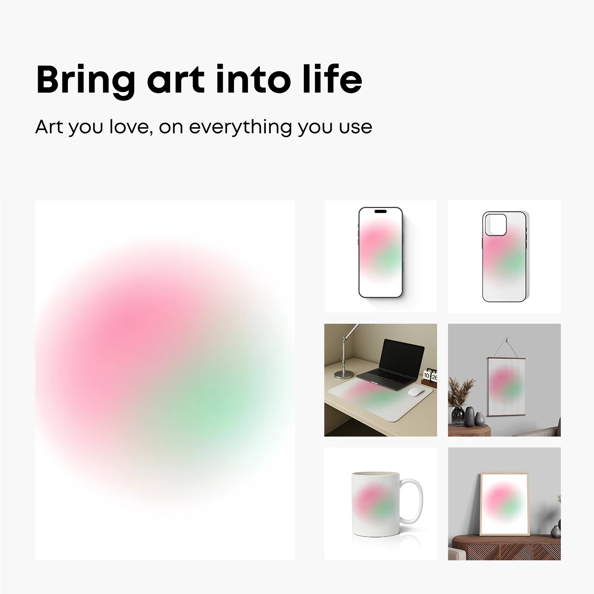 Blurred Harmony: Pink and Green Gradient Sphere - Image 2