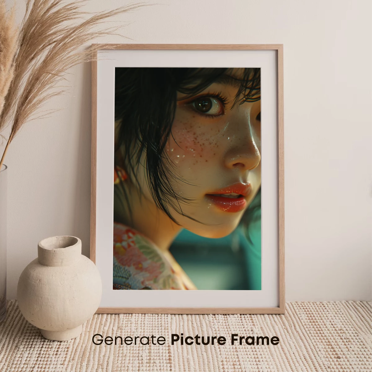 Freckled Serenity: A Digital Portrait Masterpiece - Image 7