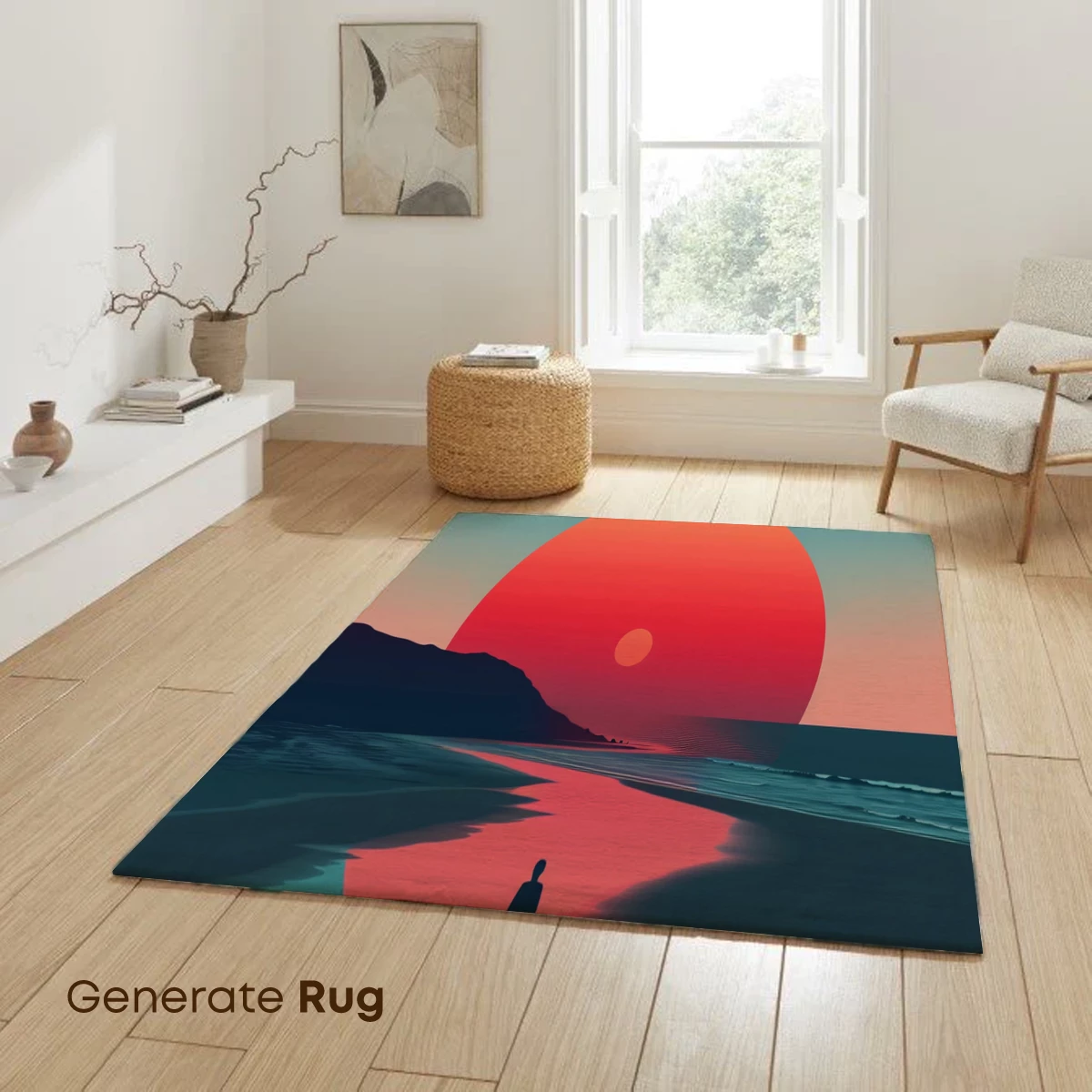 Eternal Sunset Odyssey: A Solitary Figure's Reflection - Image 6