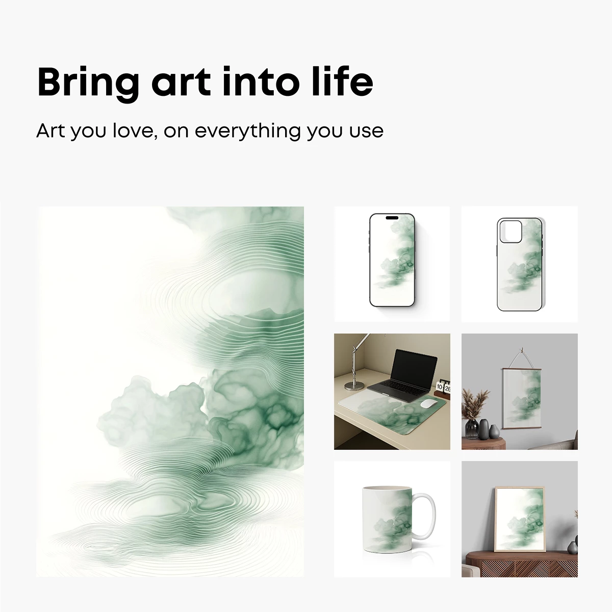 Ethereal Waves: Abstract Smoke and Line Art