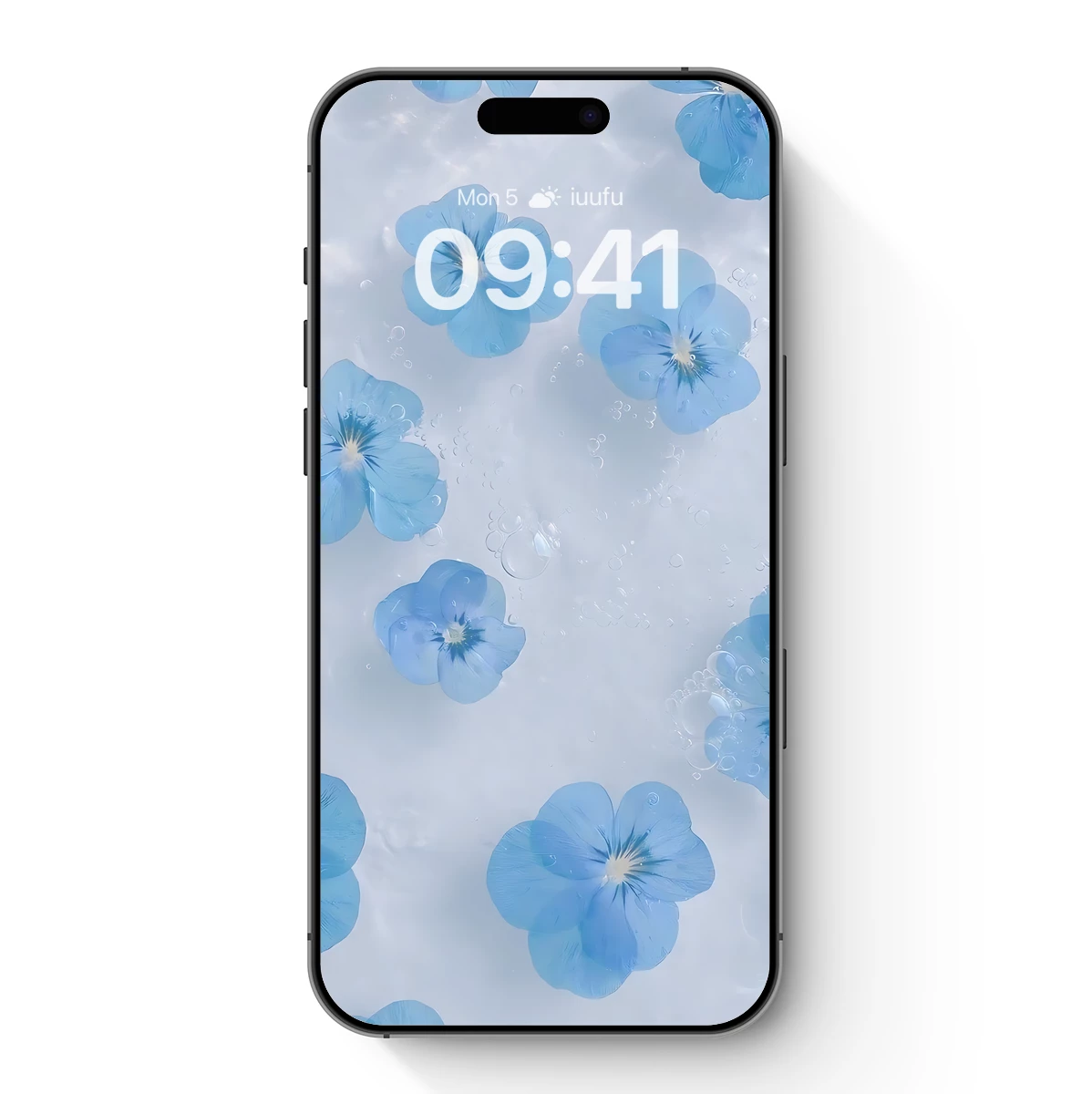 Ethereal Blue Blossoms Floating in Serenity