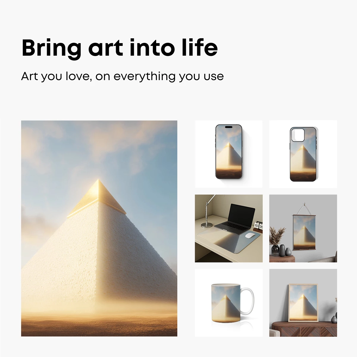 Golden Apex Pyramid in Desert Dawn - Image 2