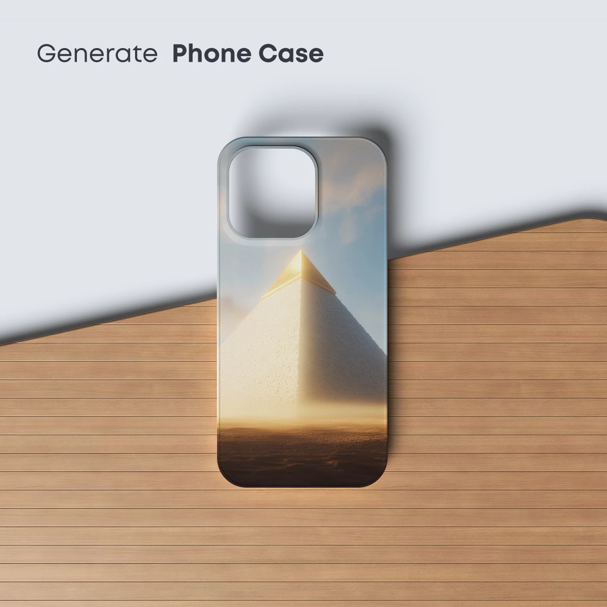 Golden Apex Pyramid in Desert Dawn - Image 3