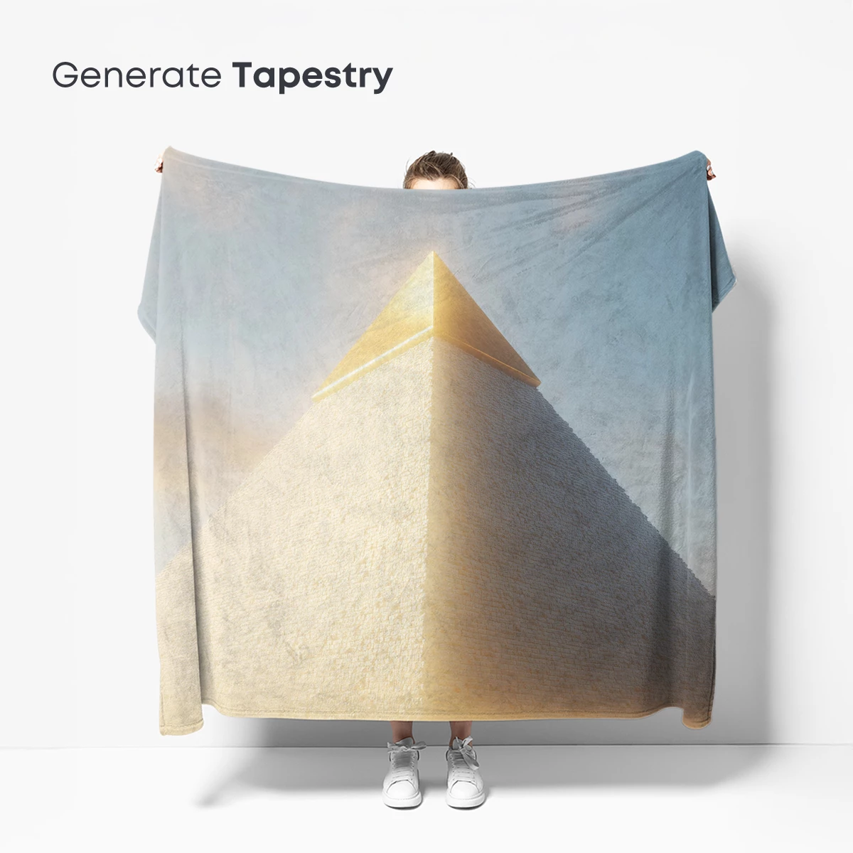 Golden Apex Pyramid in Desert Dawn - Image 5