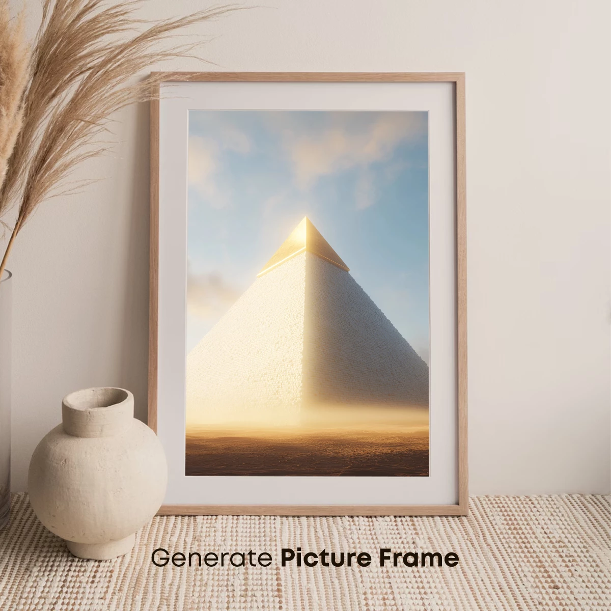 Golden Apex Pyramid in Desert Dawn - Image 7