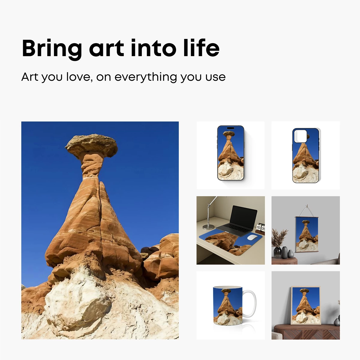 Desert Sentinel: Sandstone Majesty Under Blue Skies - Image 2