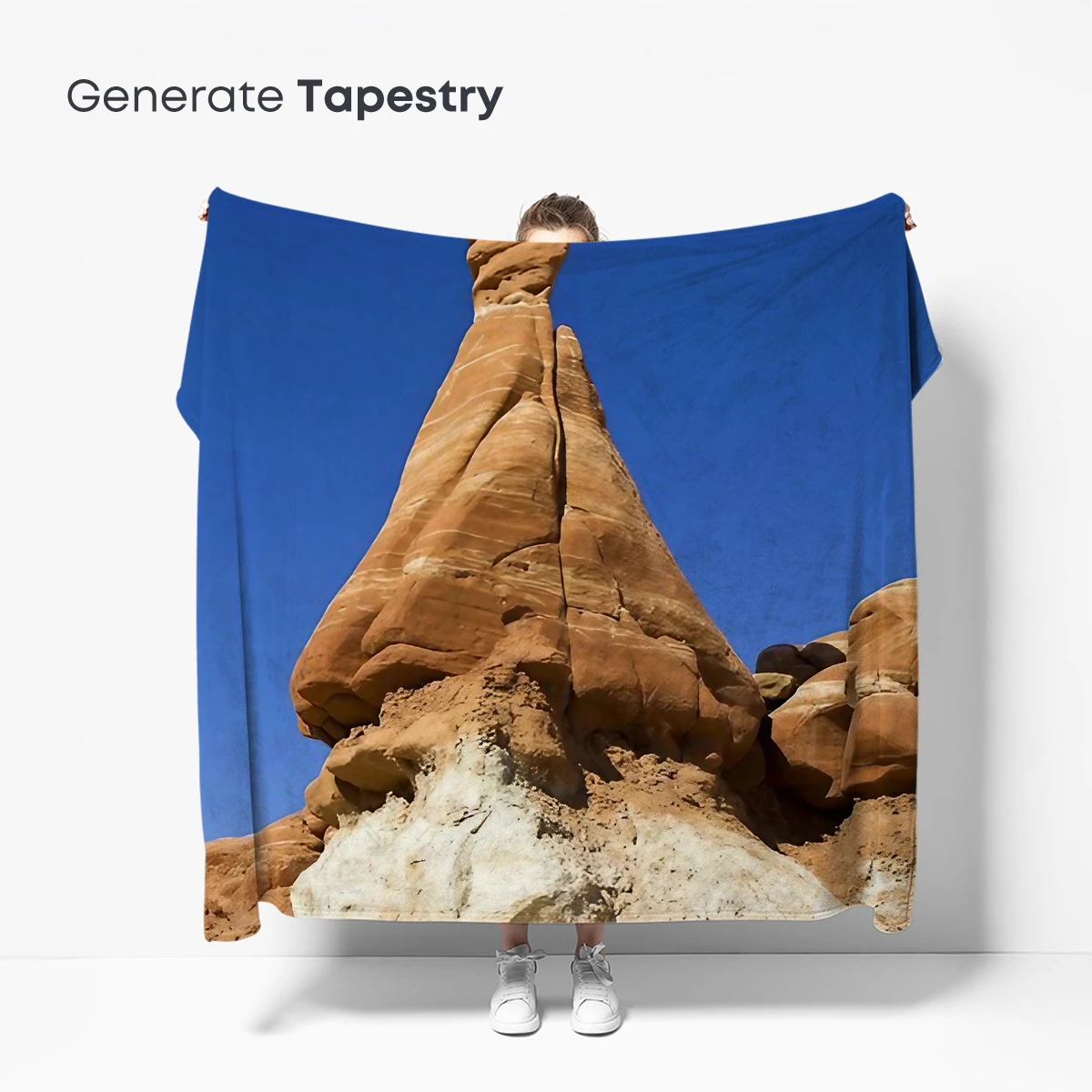 Desert Sentinel: Sandstone Majesty Under Blue Skies - Image 5