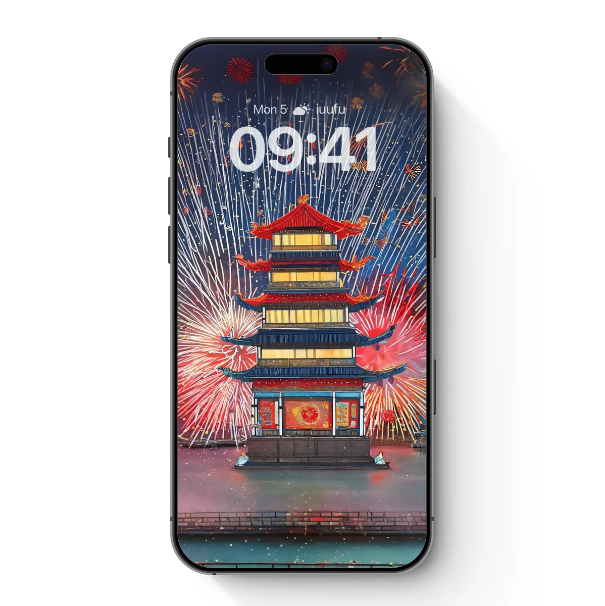 Fireworks Over Pagoda: Festive Oriental Splendor Fireworks Over Pagoda: Festive Oriental Splendor