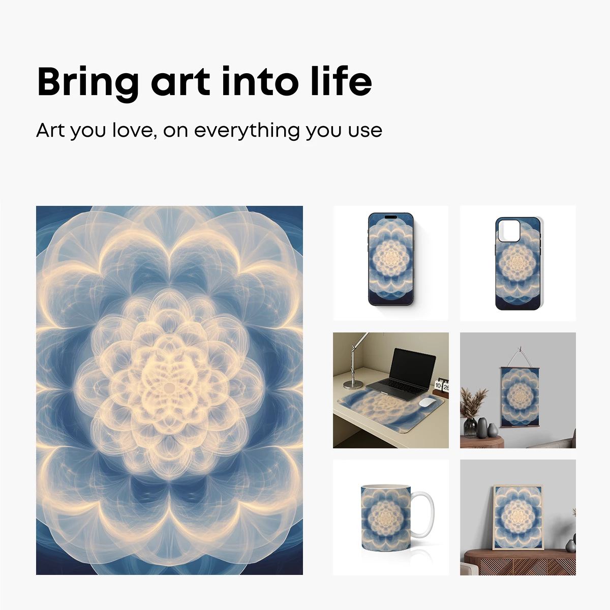 Fractal Lotus Bloom: Ethereal Symmetry in Blue