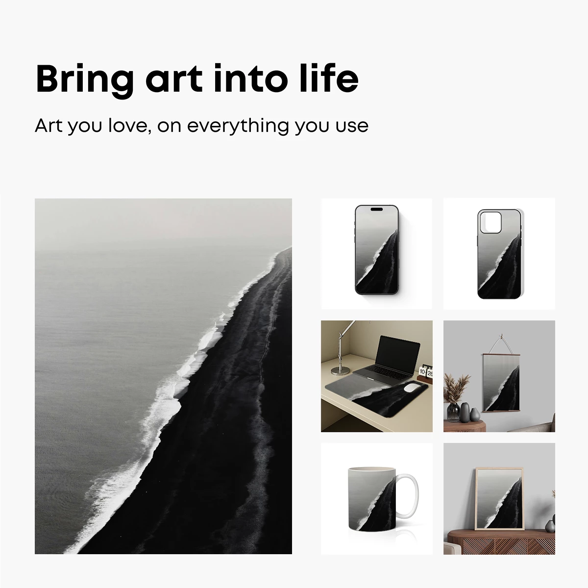 Eternal Shoreline: Monochrome Contrast - Image 2