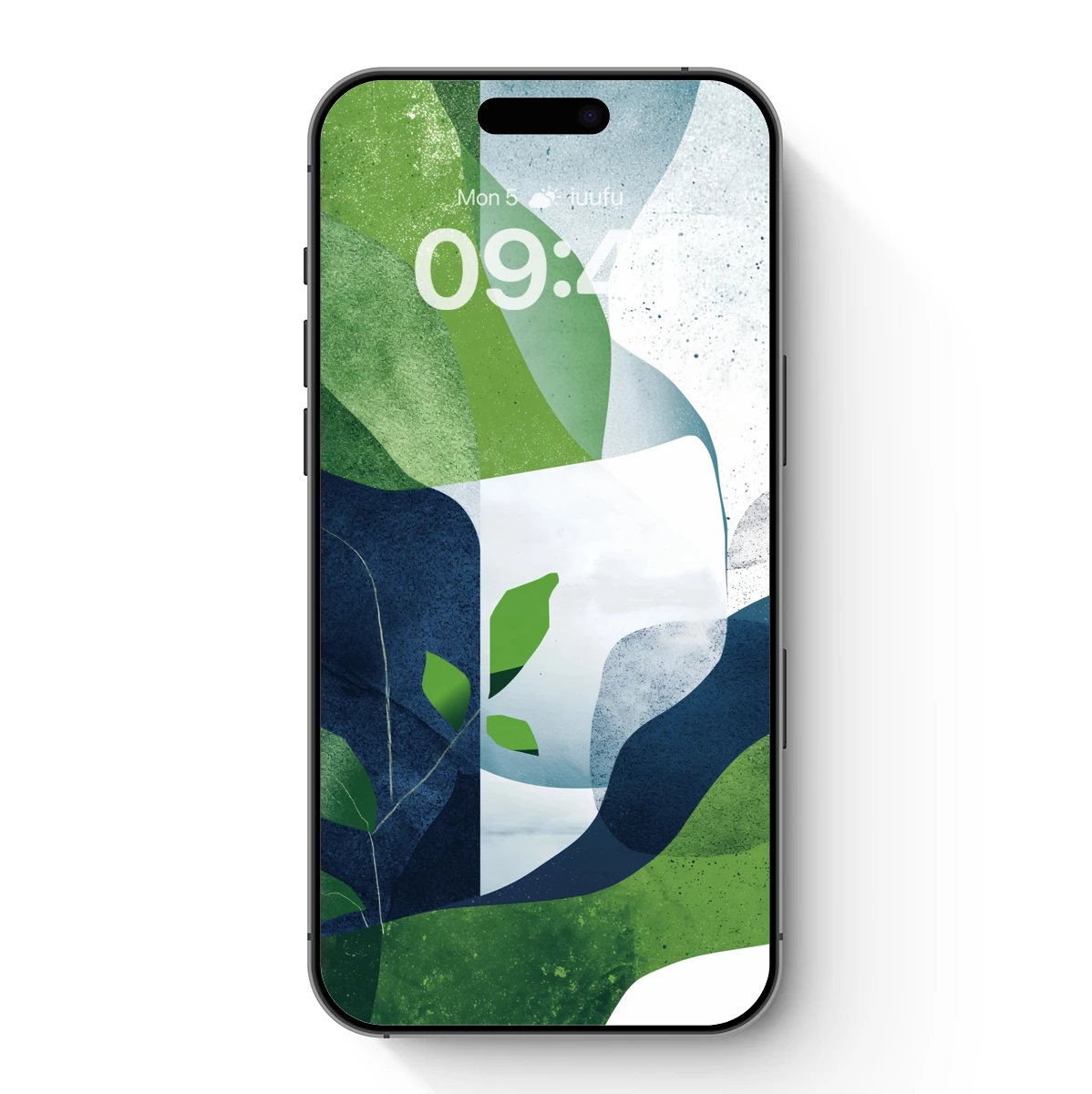 Abstract Leaf Symphony: Green and Blue Harmony