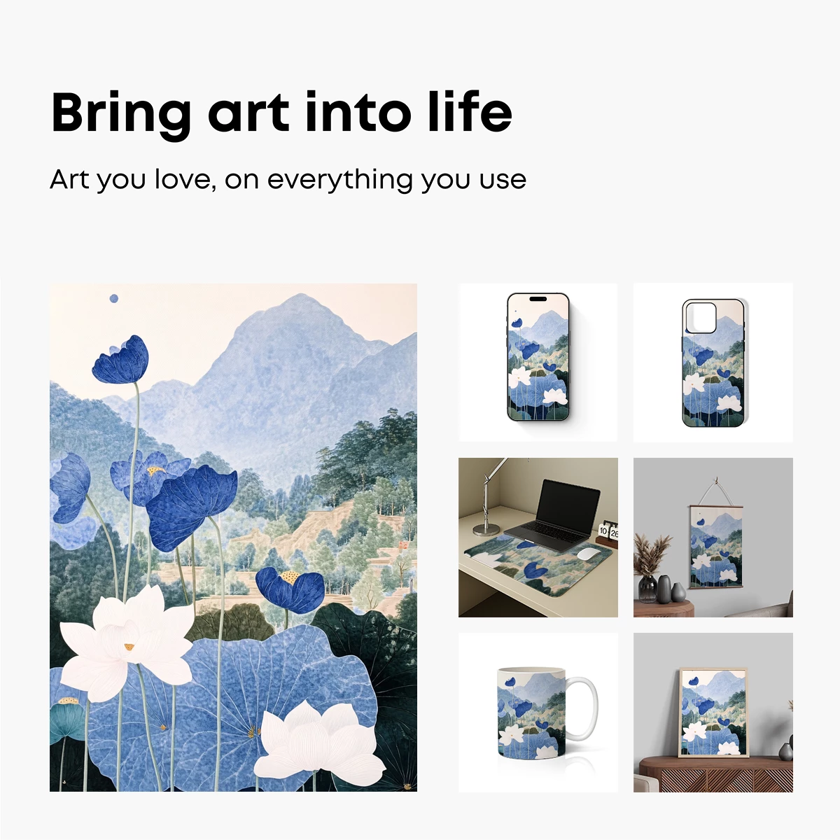 Blue Lotus Serenity: Mountain Harmony - Image 2