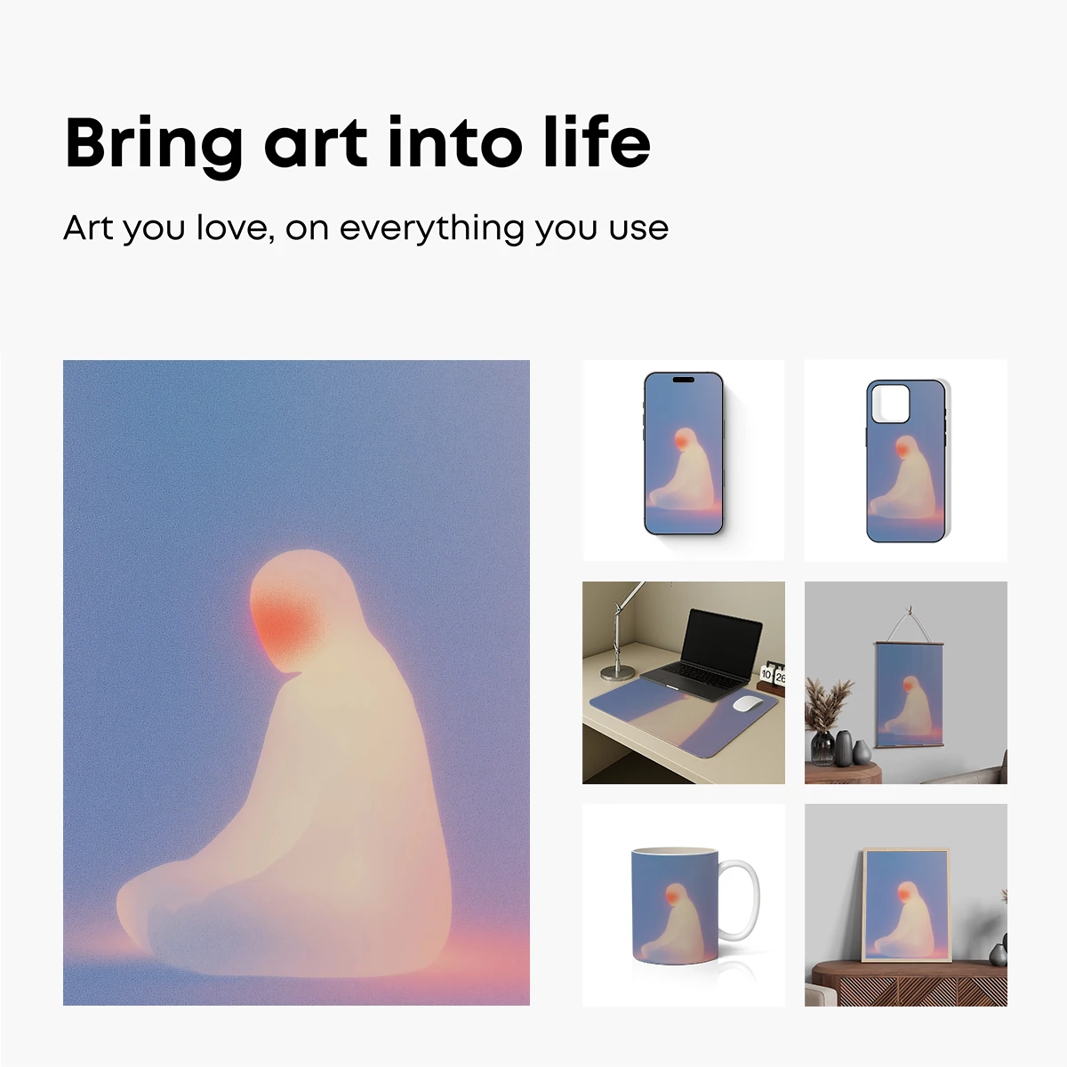 Glowing Solitude: Ethereal Figure in Soft Light - Image 2