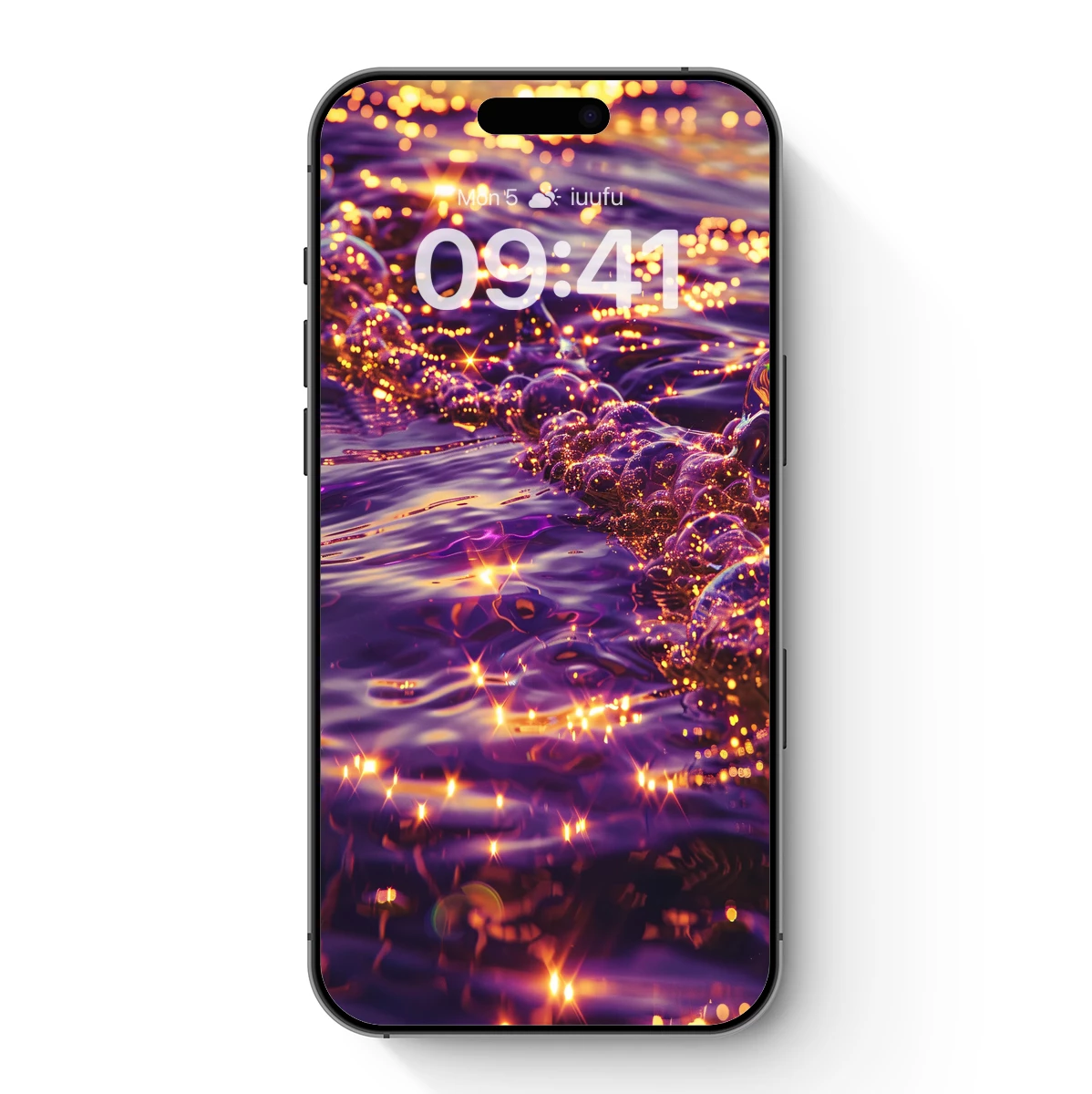 Luminous Liquid Dreams: Golden Bubbles in Purple Depths