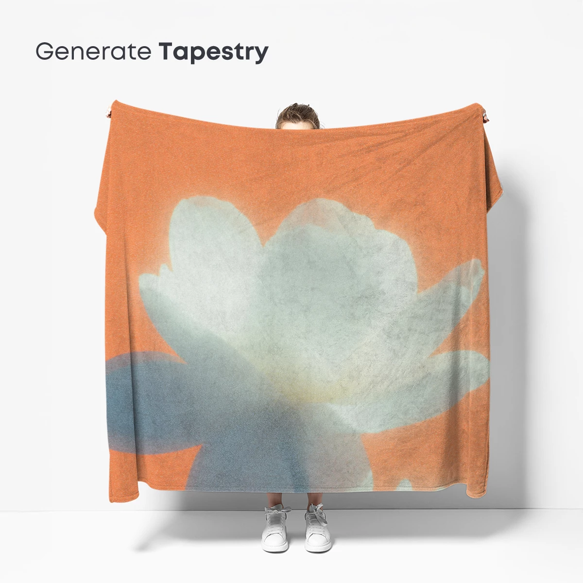 Ethereal Bloom: White Flower Against Coral Hue - Image 5