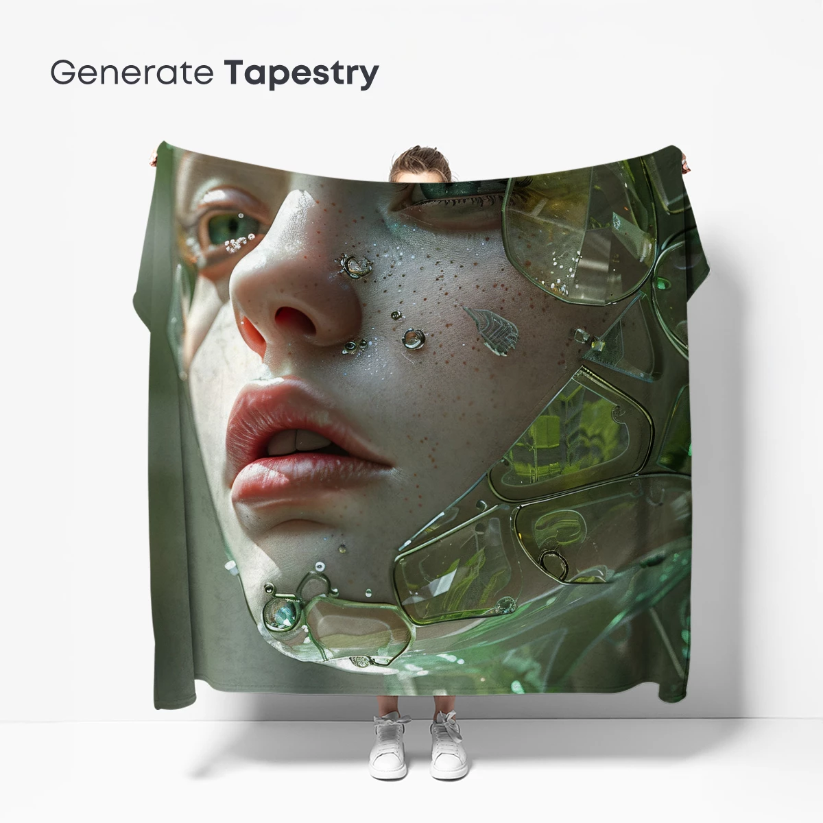 Futuristic Glass Portrait: Ethereal Beauty in Shattered Reflections - Image 5