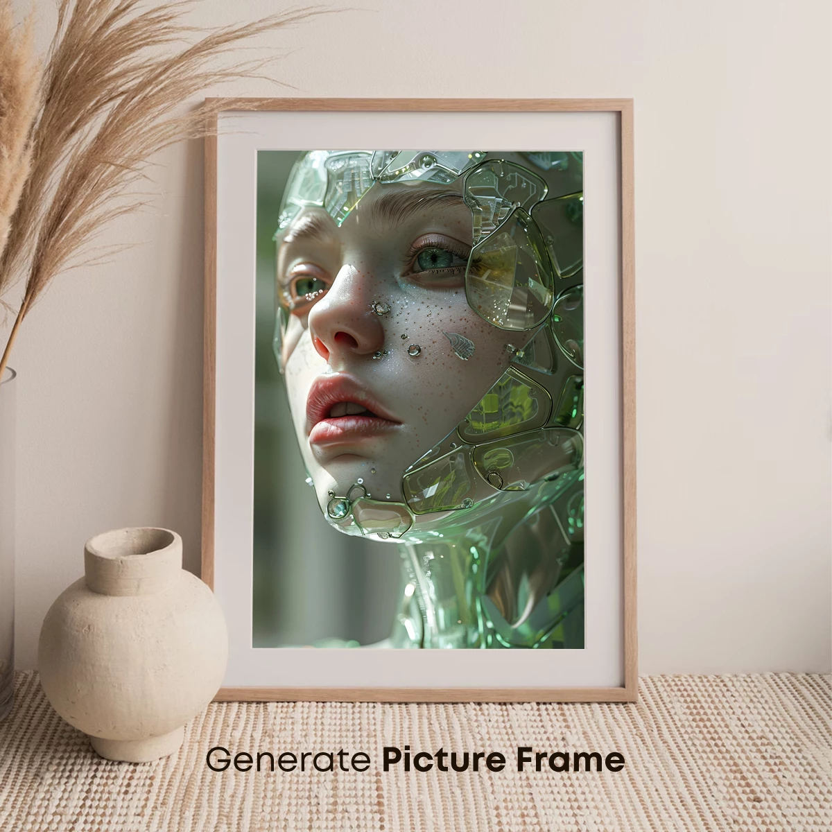 Futuristic Glass Portrait: Ethereal Beauty in Shattered Reflections - Image 7