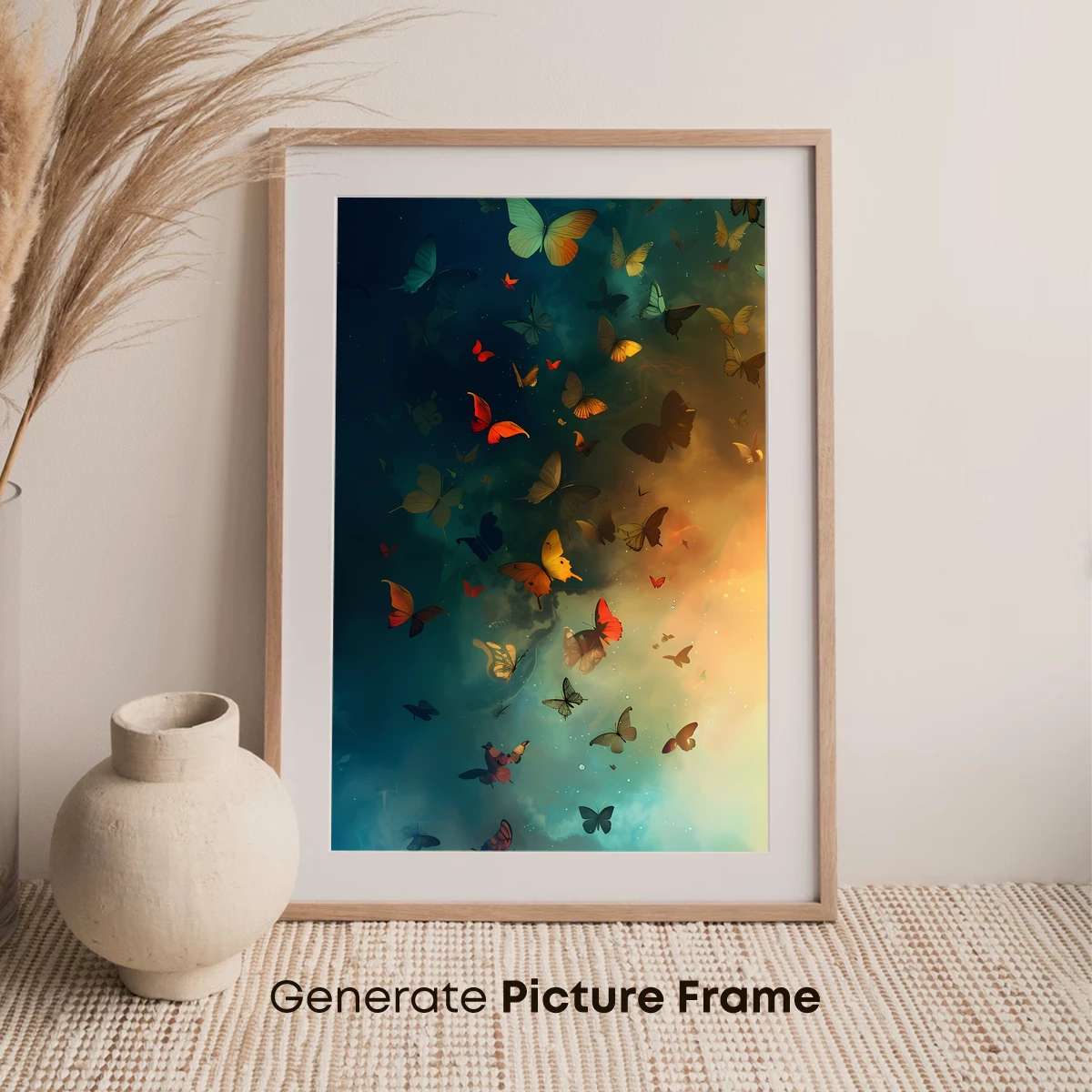 Butterfly Odyssey: Ethereal Flight in Teal and Gold - Image 7