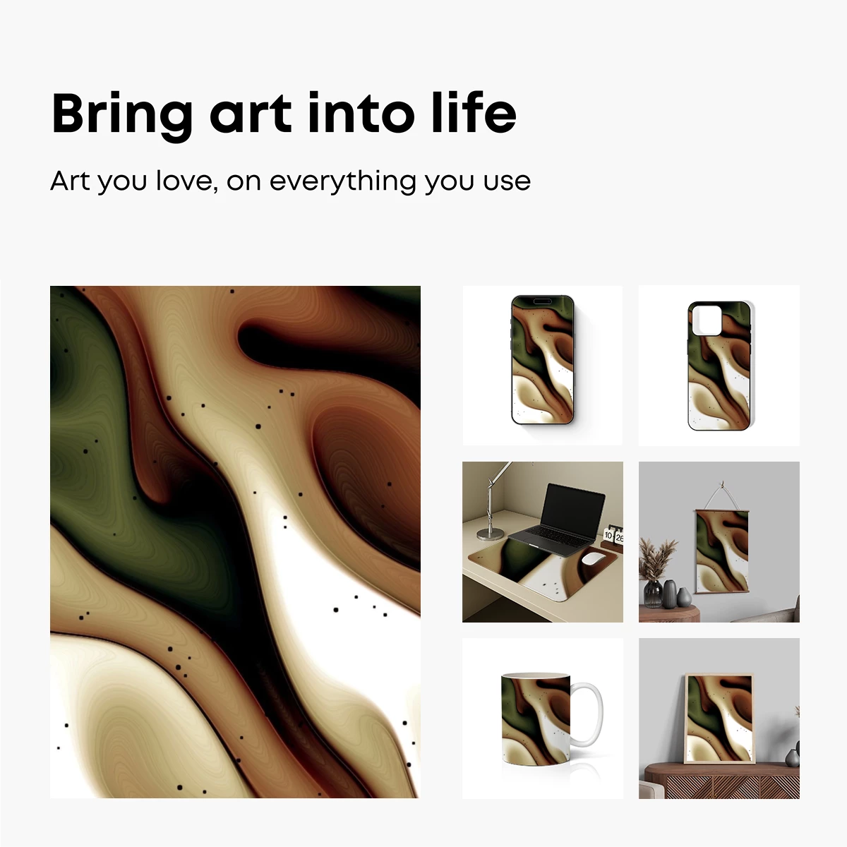 Fluid Dreamscape: Abstract Waves in Earth Tones - Image 2