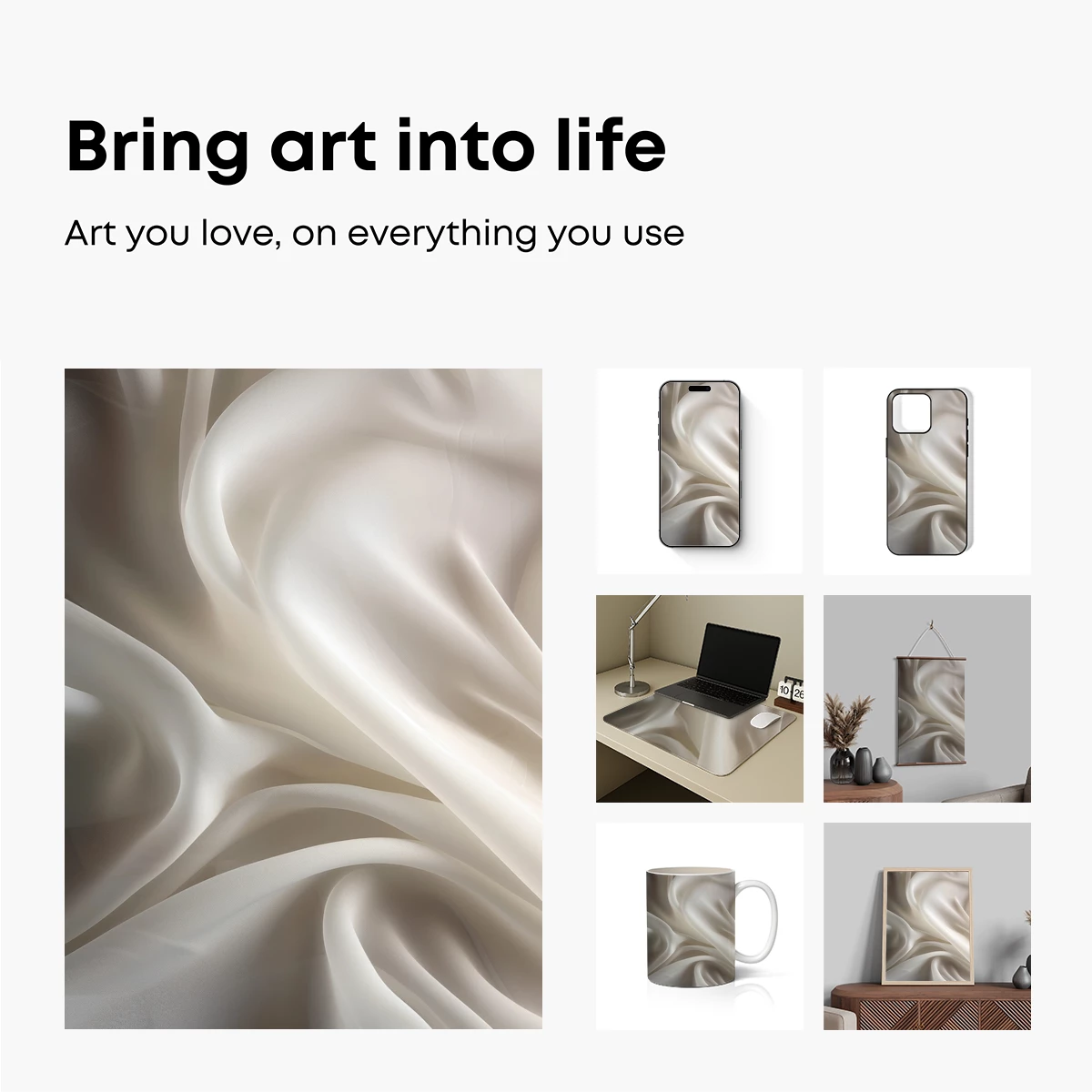 Elegant Silk Drapery: A Study in Softness and Light - Image 2