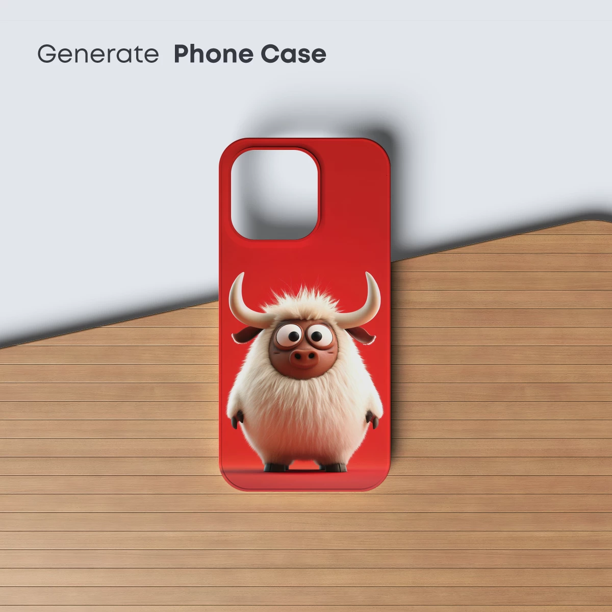 Fluffy Yak with Horns: Whimsical Cartoon Charm - Image 3