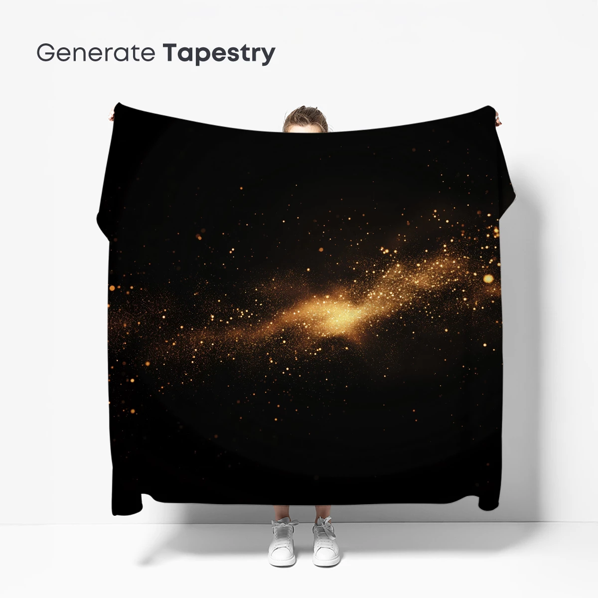 Golden Stardust Swirl: Elegance in Cosmic Chaos - Image 5