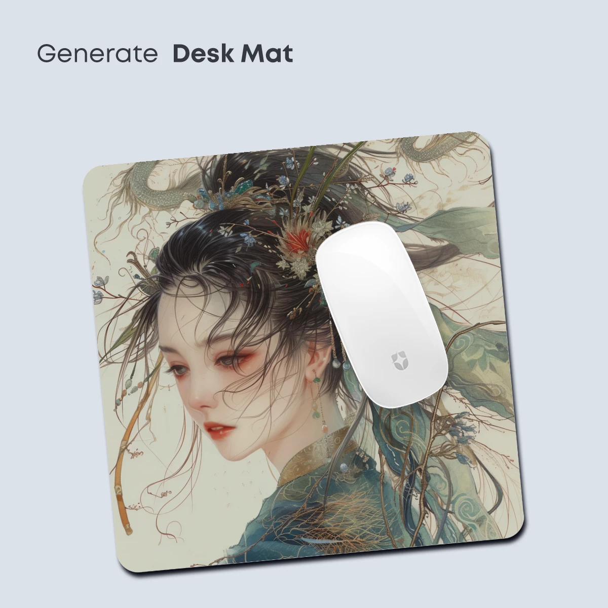 Ethereal Phoenix: Mythic Beauty in Floral Headdress - Image 4