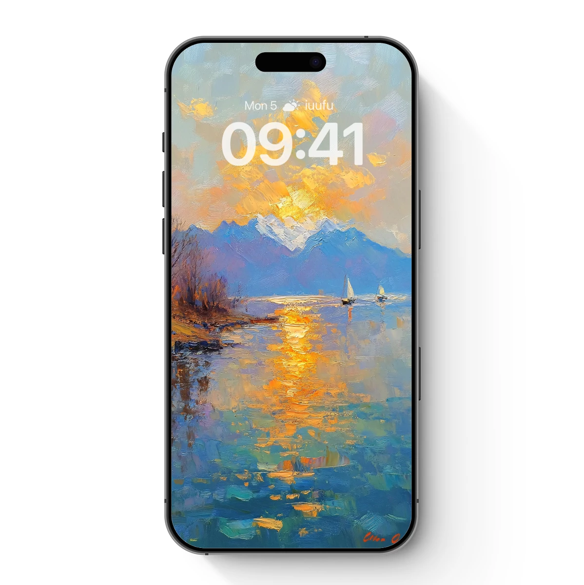 Golden Sunset Sails: Impressionist Lake Serenity