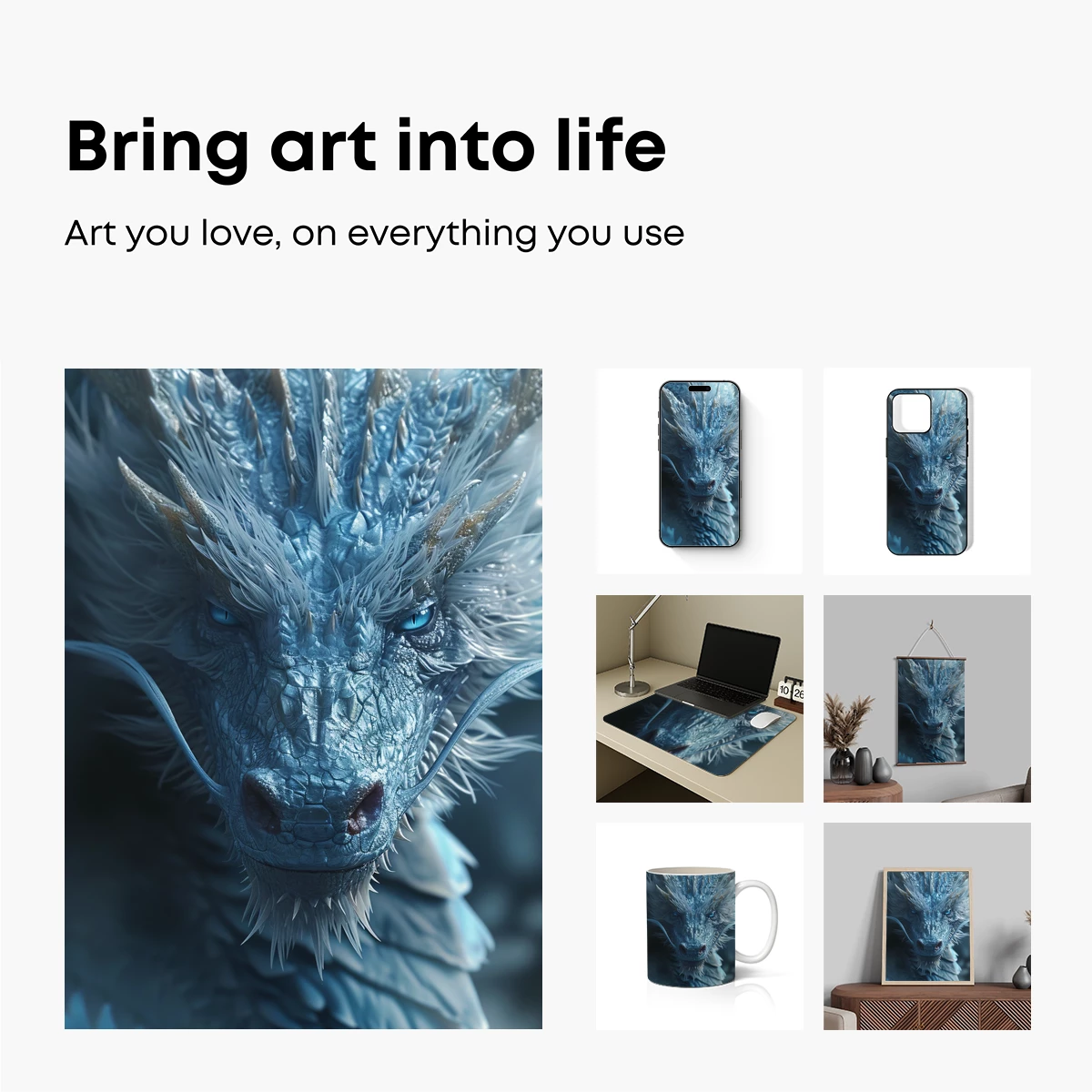 Ice Dragon's Gaze: Mythic Fantasy Art - Image 2