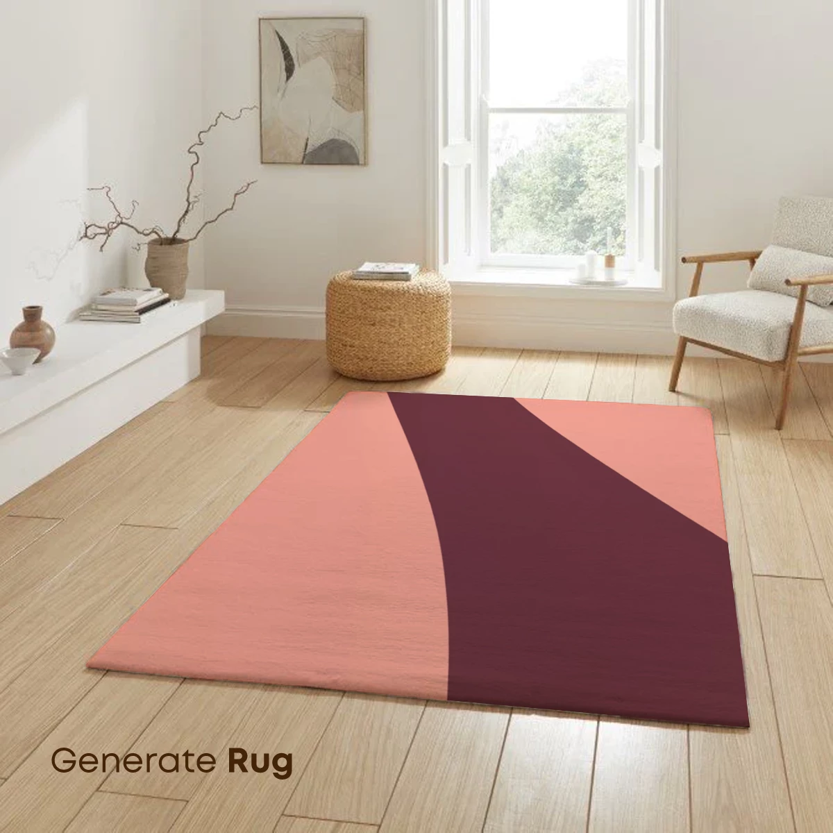 Abstract Flow: Peach and Maroon Harmony - Image 6