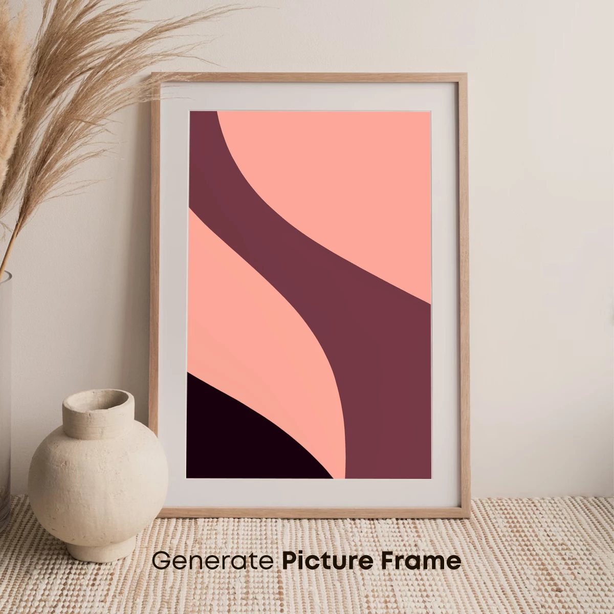 Abstract Flow: Peach and Maroon Harmony - Image 7