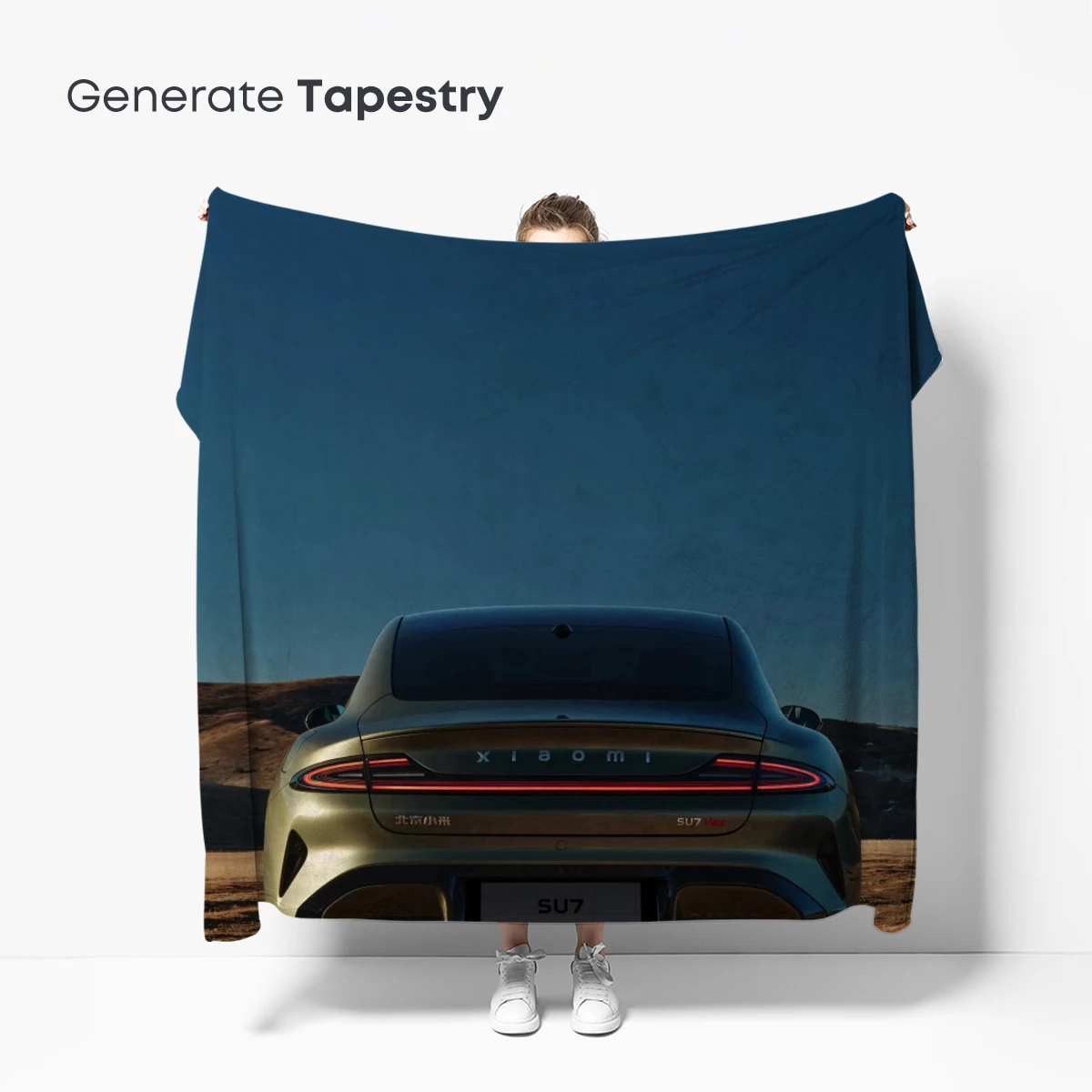 Desert Horizon Elegance: Futuristic Car Silhouette - Image 5