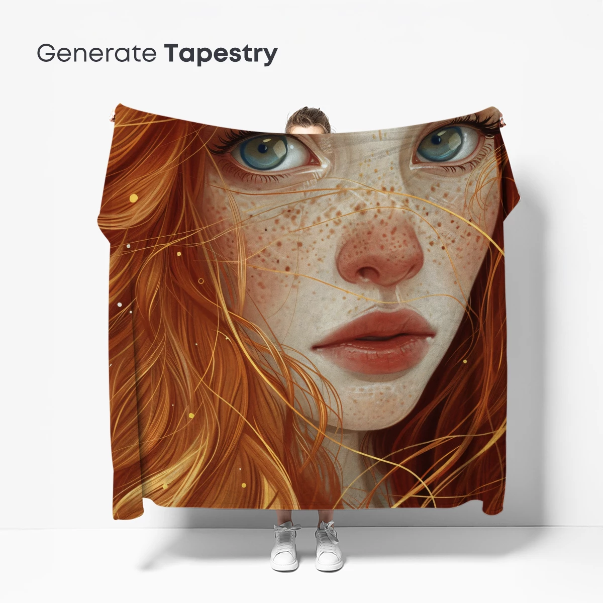 Freckled Enchantment: A Redhead's Ethereal Portrait - Image 5