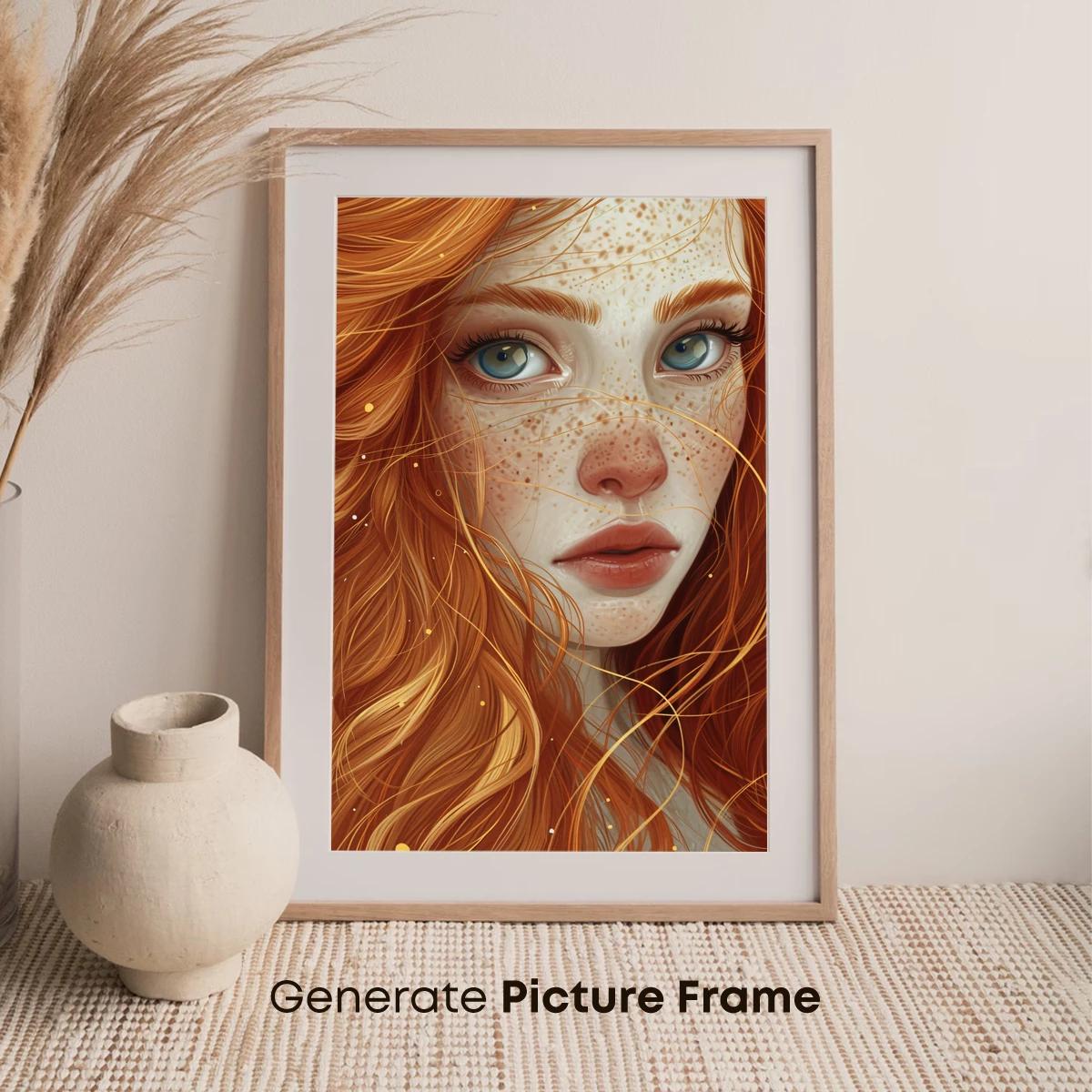 Freckled Enchantment: A Redhead's Ethereal Portrait - Image 7