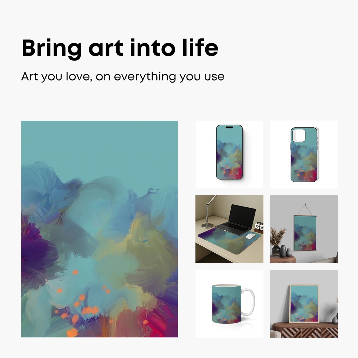 Abstract Brushstroke Symphony in Pastel Hues - Image 2