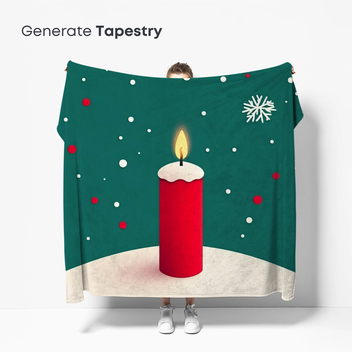 Festive Candle Glow in Snowy Night - Image 5