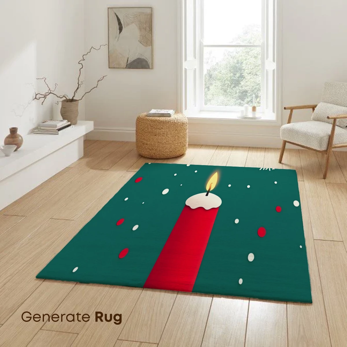 Festive Candle Glow in Snowy Night - Image 6