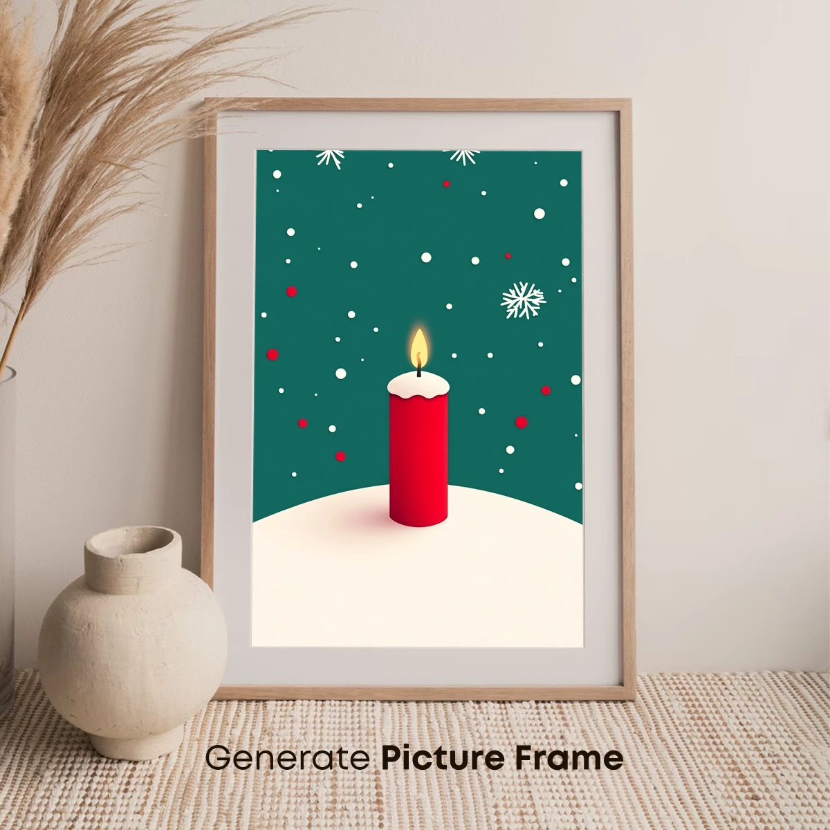 Festive Candle Glow in Snowy Night - Image 7