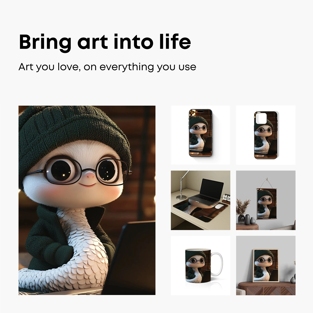 Snail Scholar in Cozy Knit: Digital Artistry - Image 2